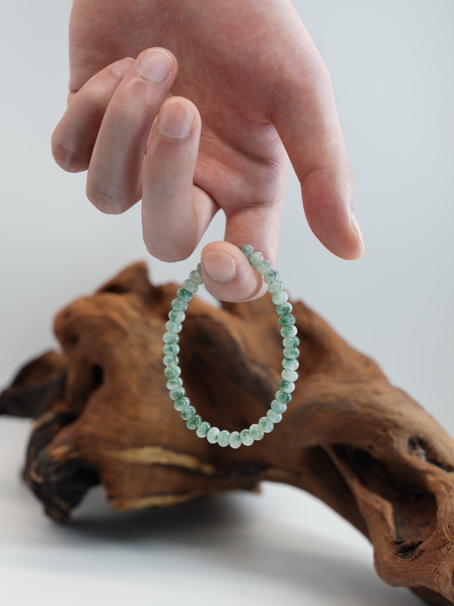 Abacus Bead Floating Flower Jadeite Bracelet #J202509007