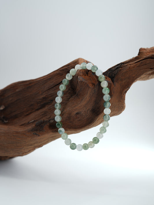 Icy Floating Flower Jadeite Bracelet #J202509002