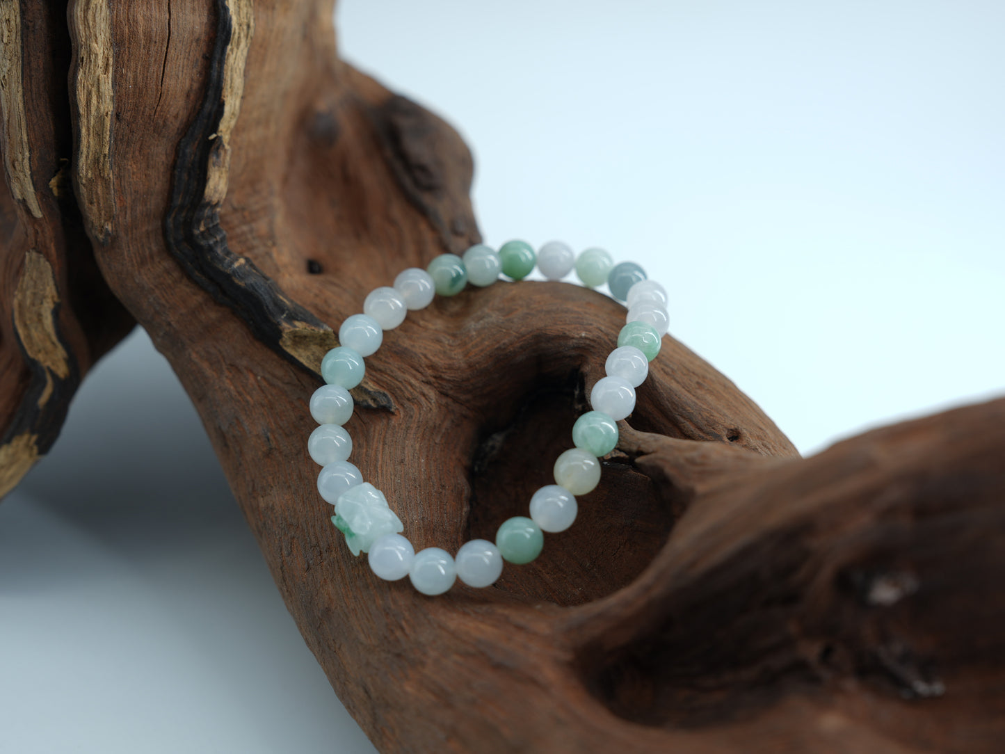 Macaron with Double Lotus Jadeite Bead Bracelet #J202509005