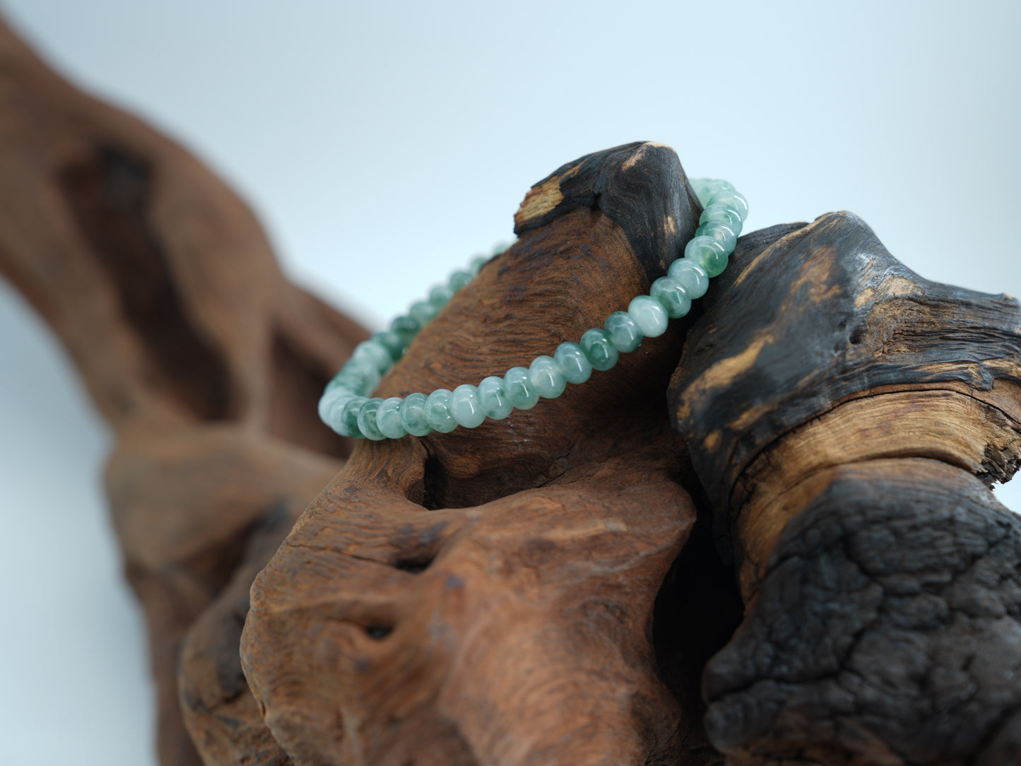 Abacus Bead Floating Flower Jadeite Bracelet #J202509007