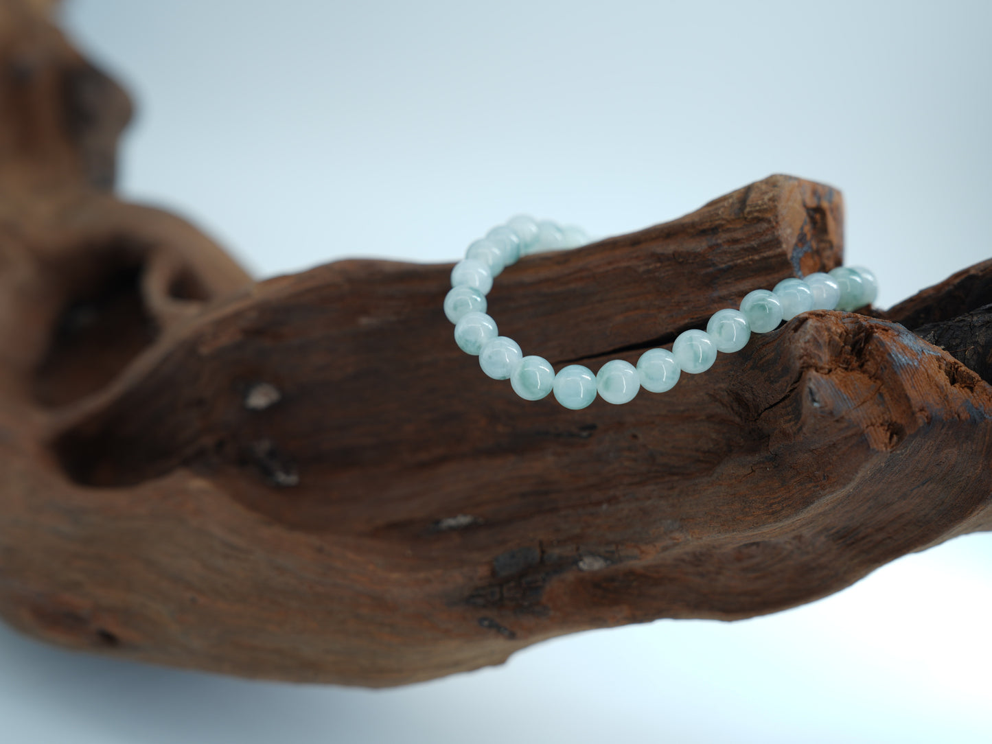 Light Green Floating Flower Jadeite Bracelet #J202509009