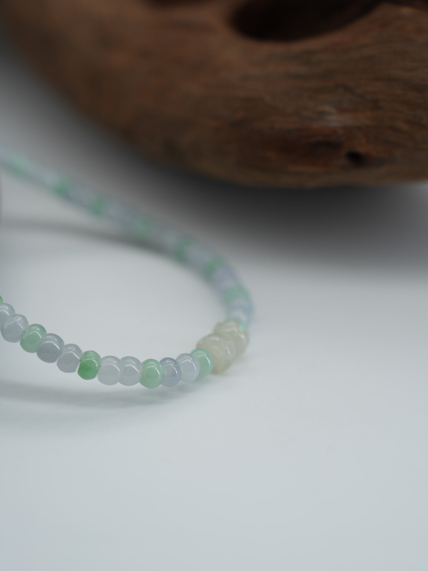 Purple and green abacus bead with double lotus jadeite bracelet  #J202601003