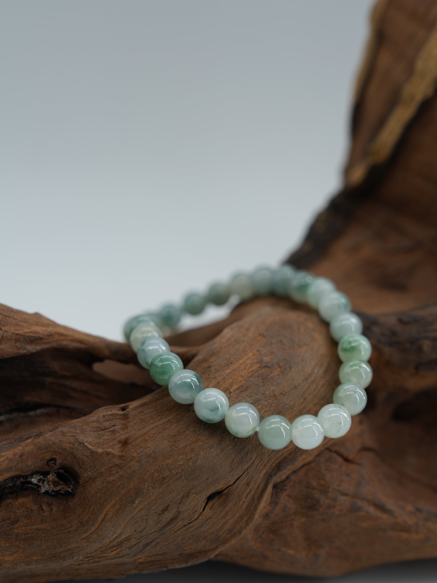 Green floating flower jadeite bracelet  #J202601004