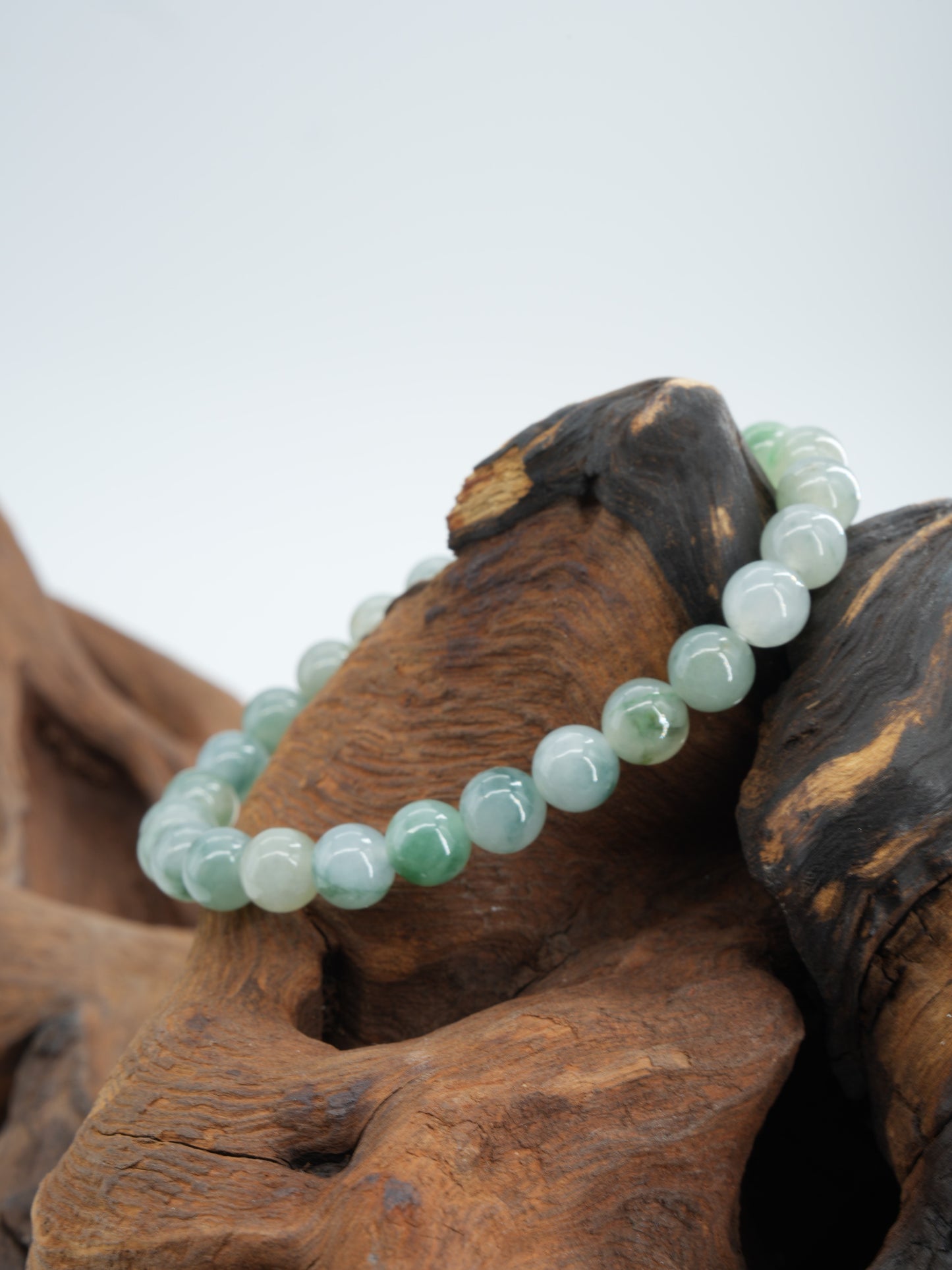 Green floating flower jadeite bracelet  #J202601004