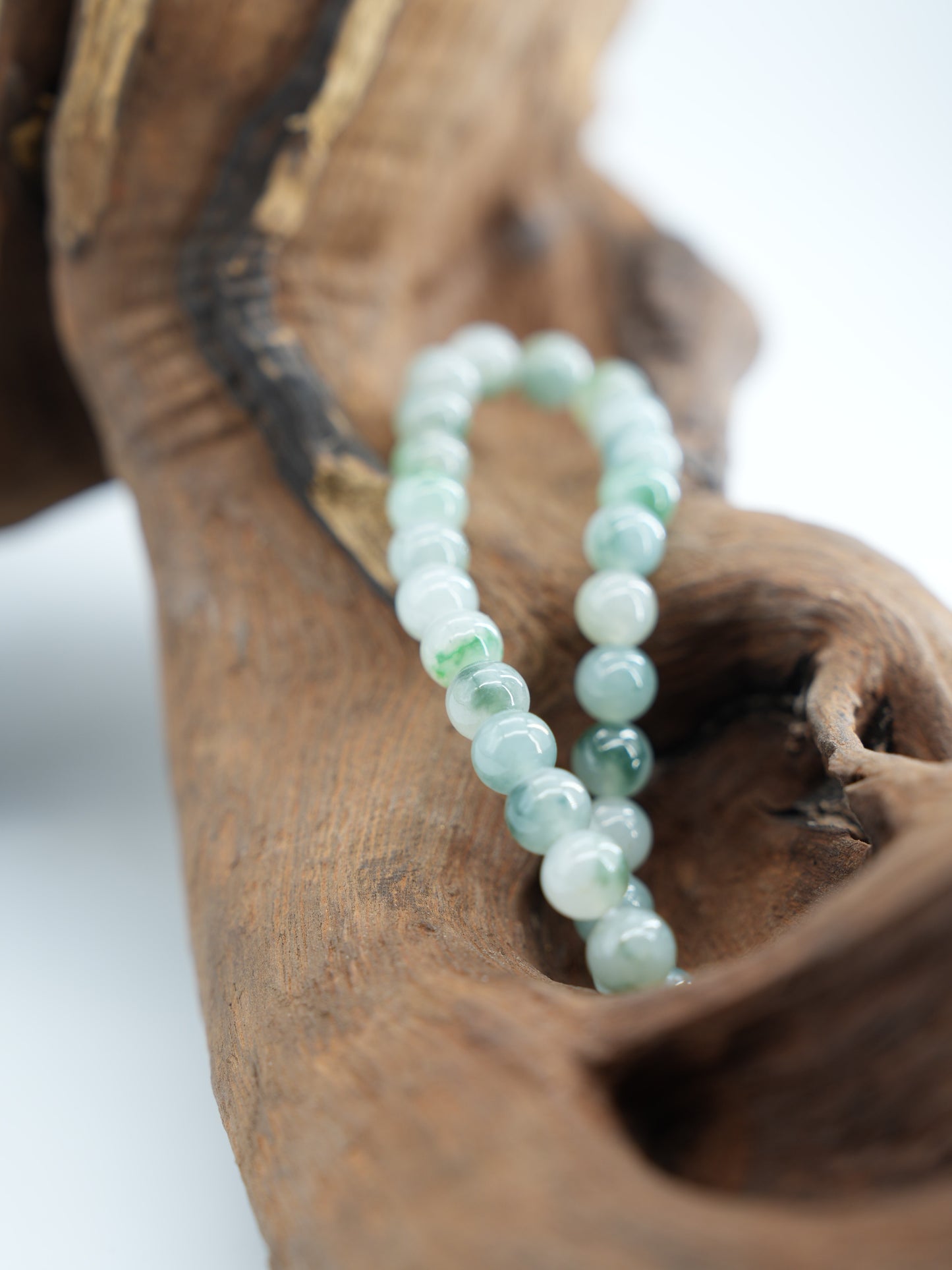 Green floating flower jadeite bracelet  #J202601004