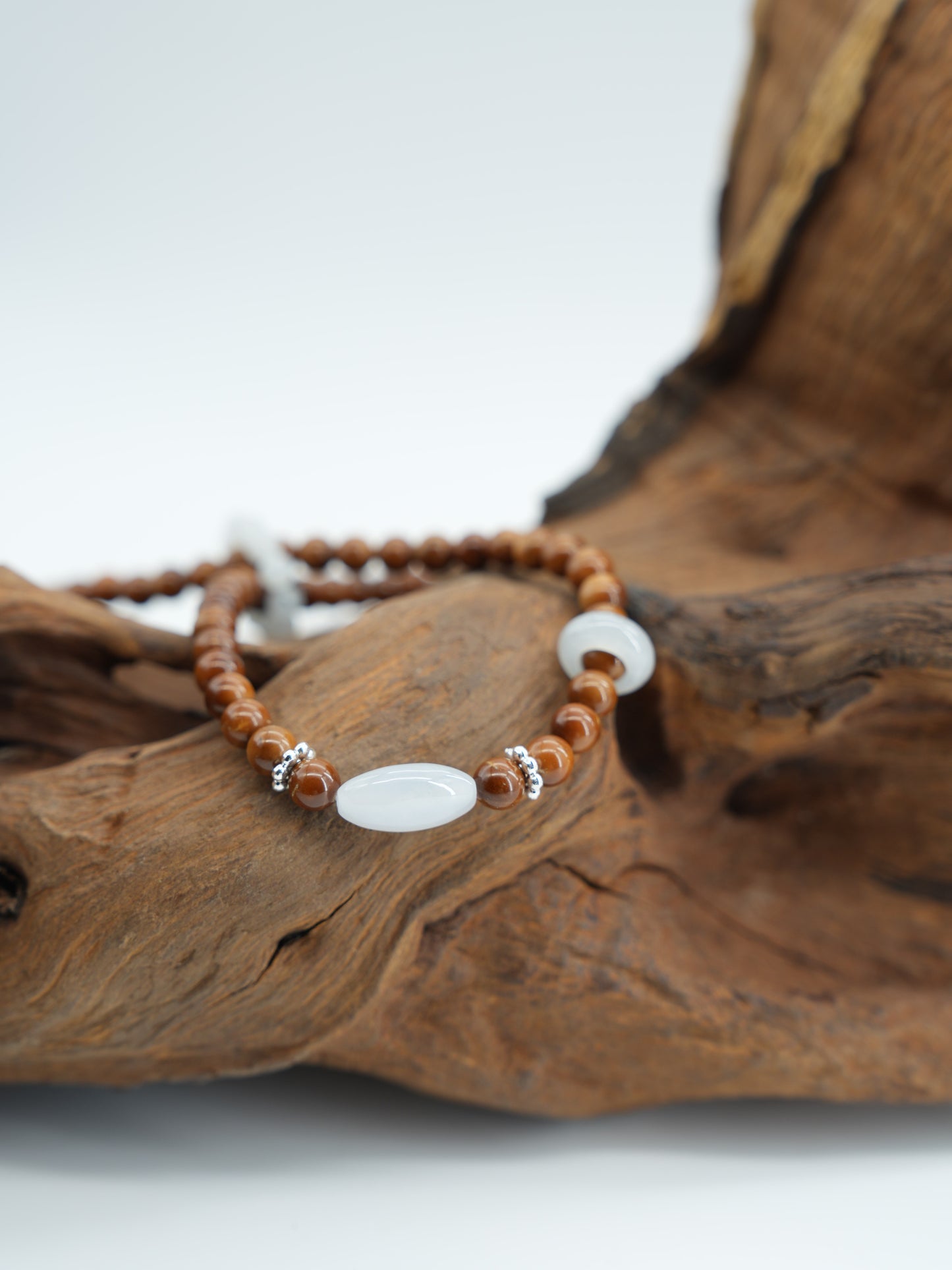 Kuka double string with green and white abacus jadeite bead bracelet #J202601006