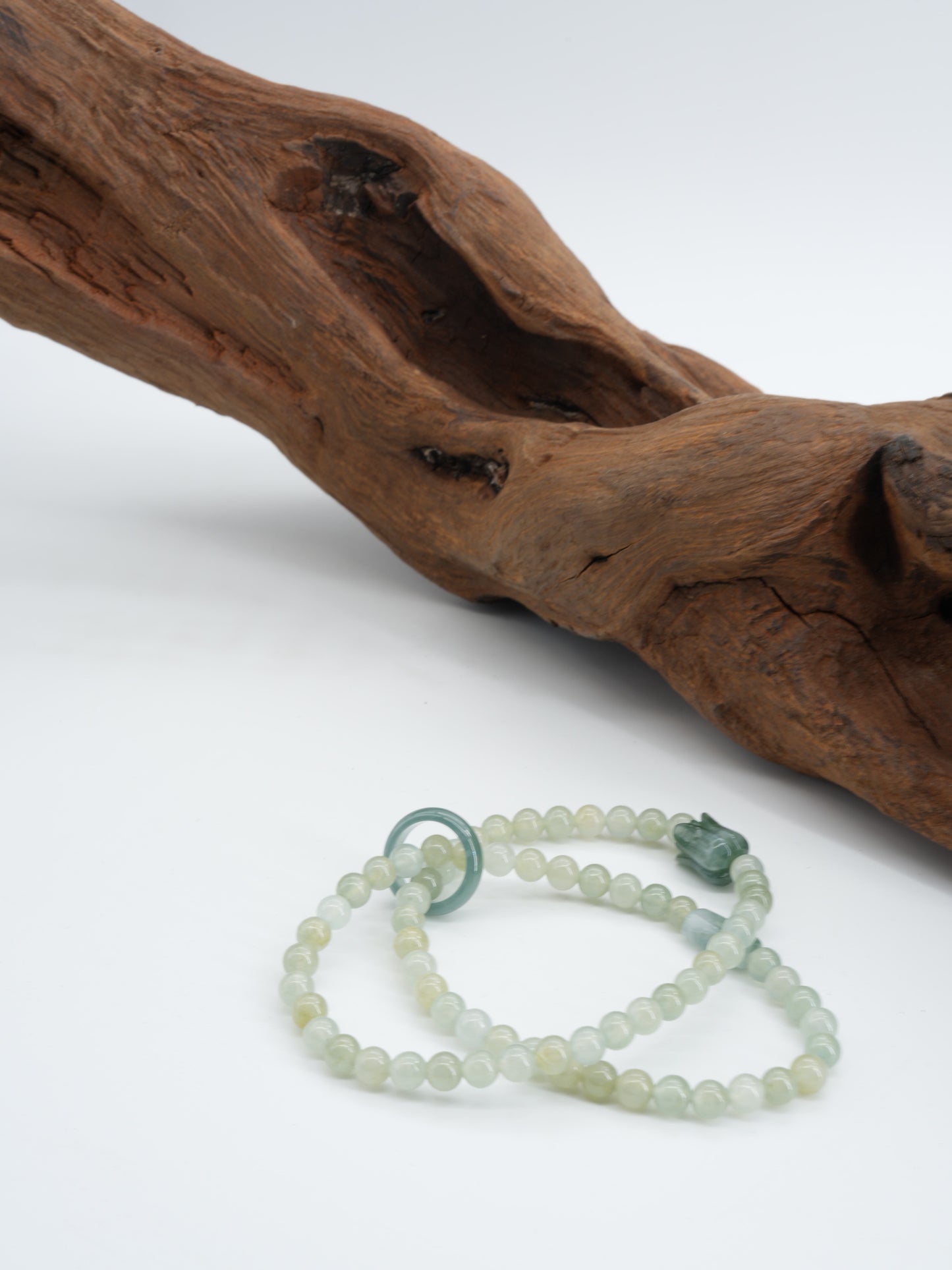 Icy green double string jadeite bracelet  #J202601007