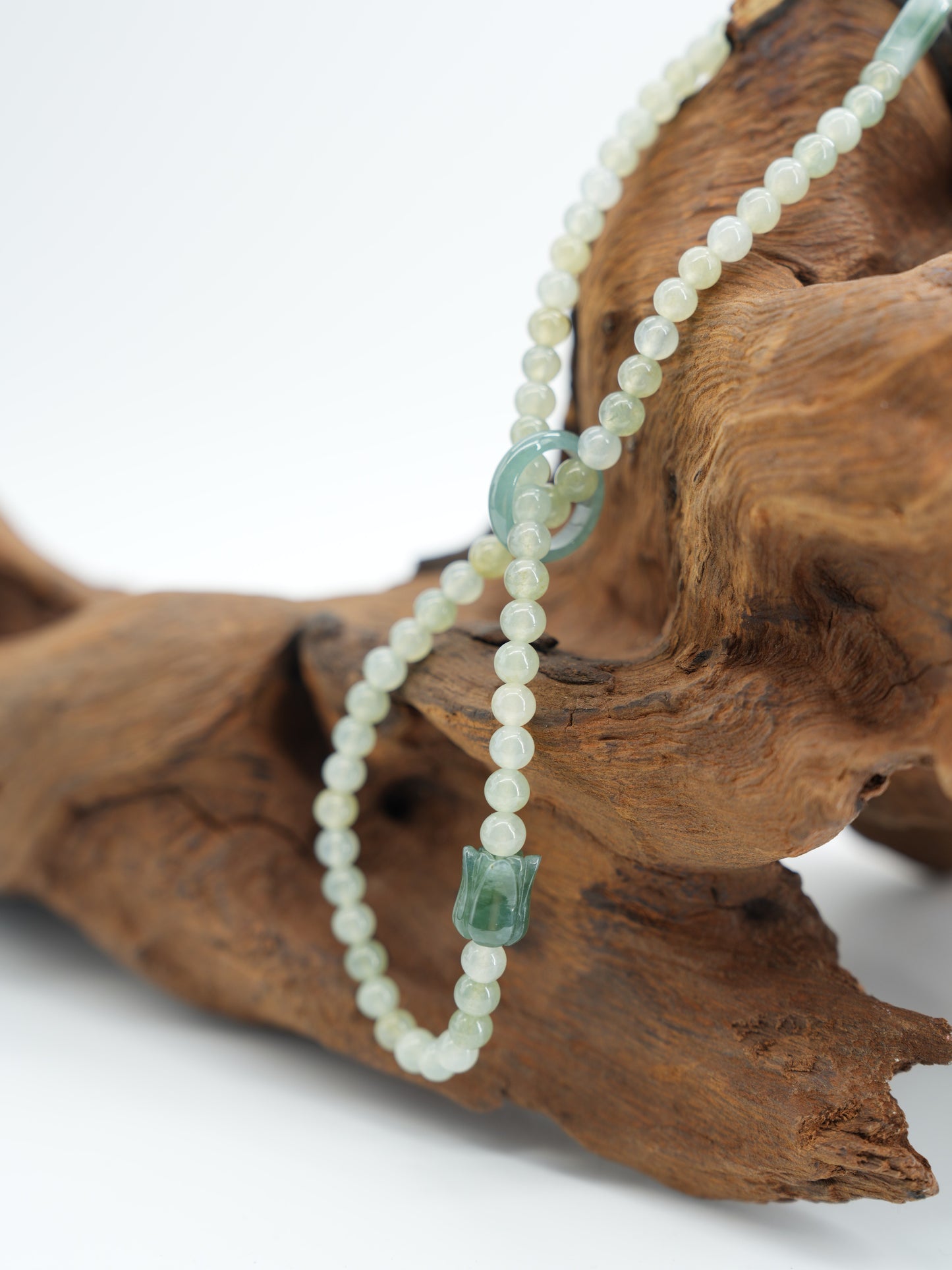 Icy green double string jadeite bracelet  #J202601007